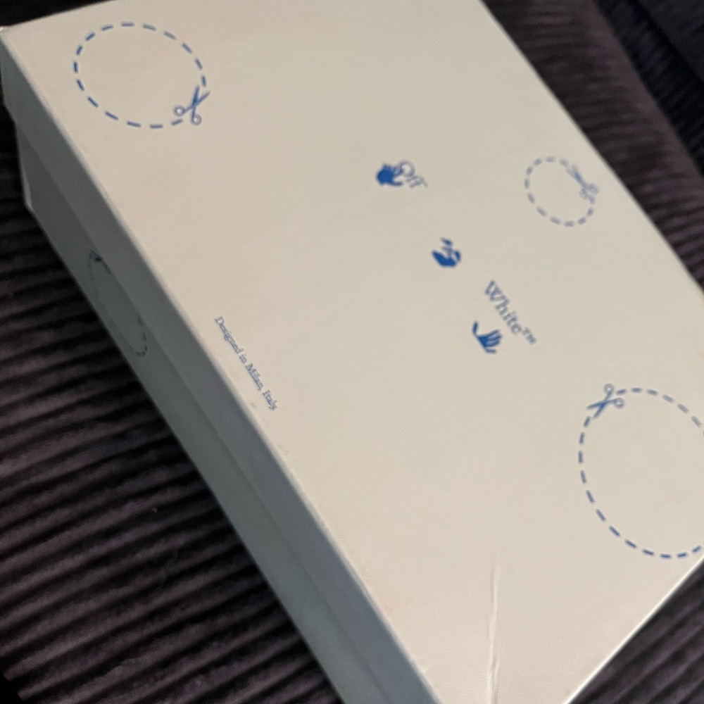 Off-White Cream Box with Blue Details